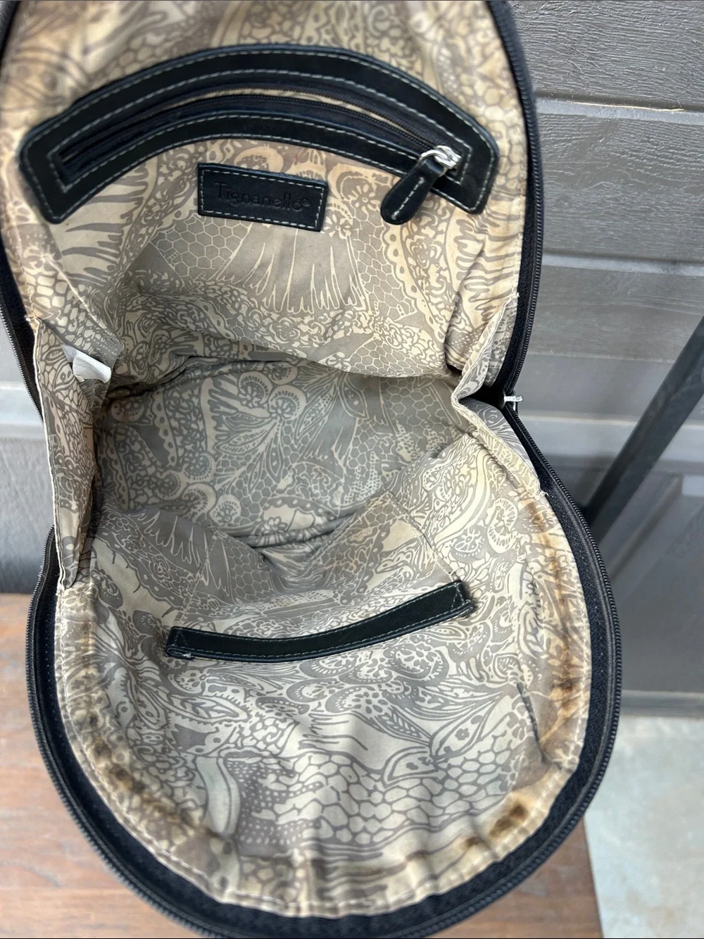 Tignanello Leather Black  Backpack